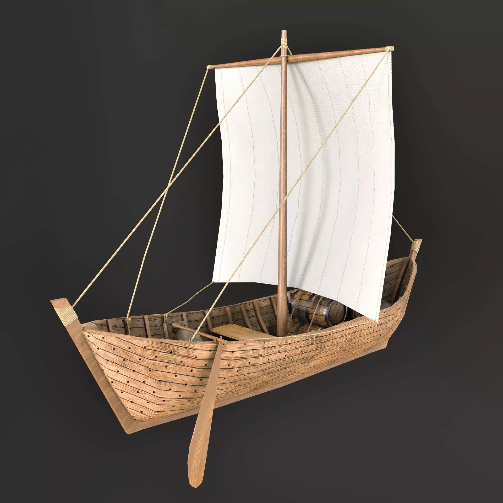 Brugge Boot Low-poly 3D model_0
