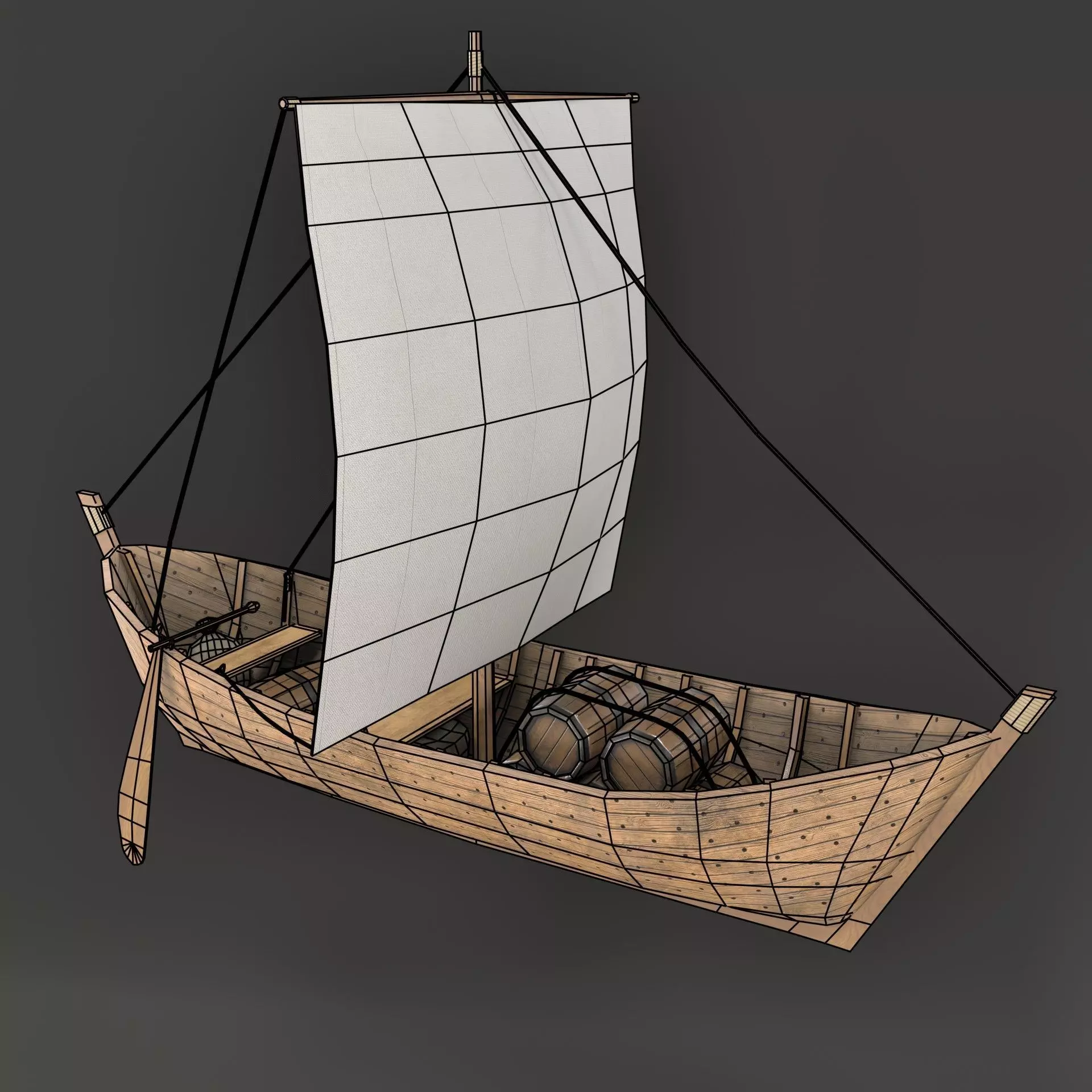 Brugge Boot Low-poly 3D model_2
