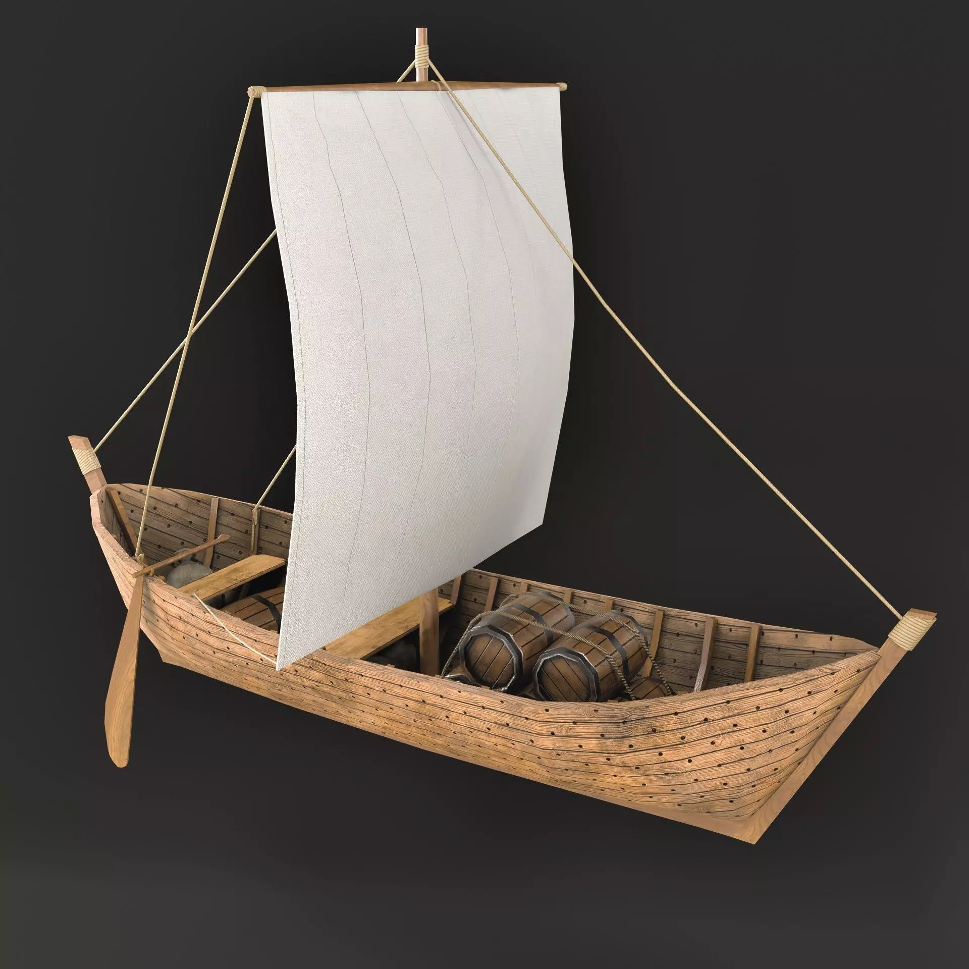 Brugge Boot Low-poly 3D model_1
