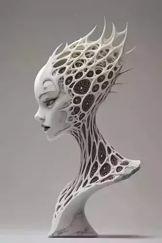 Futuristic Female Sculpture