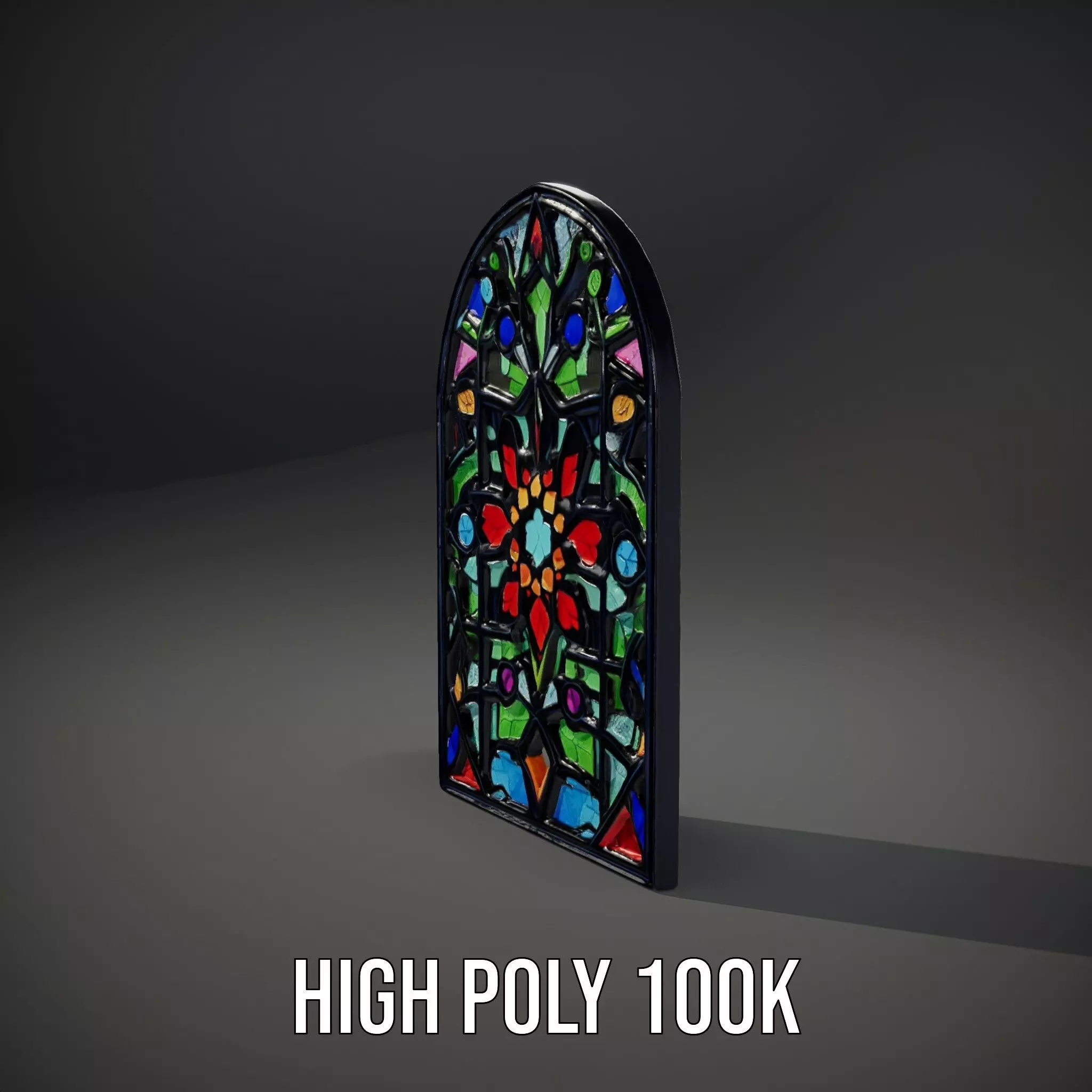 Vibrant Stained Glass Window model pack Low-poly 3D model_8