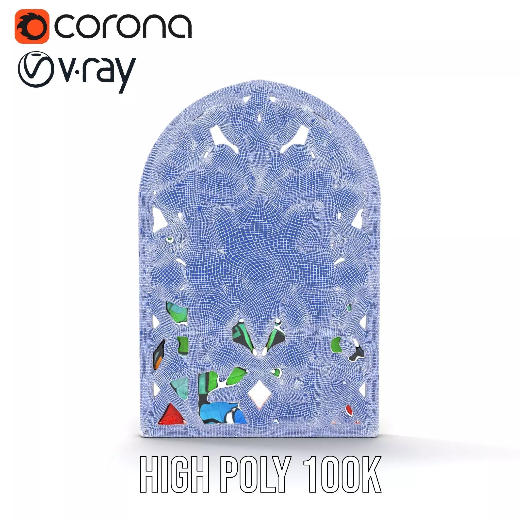 Vibrant Stained Glass Window model pack Low-poly 3D model_31
