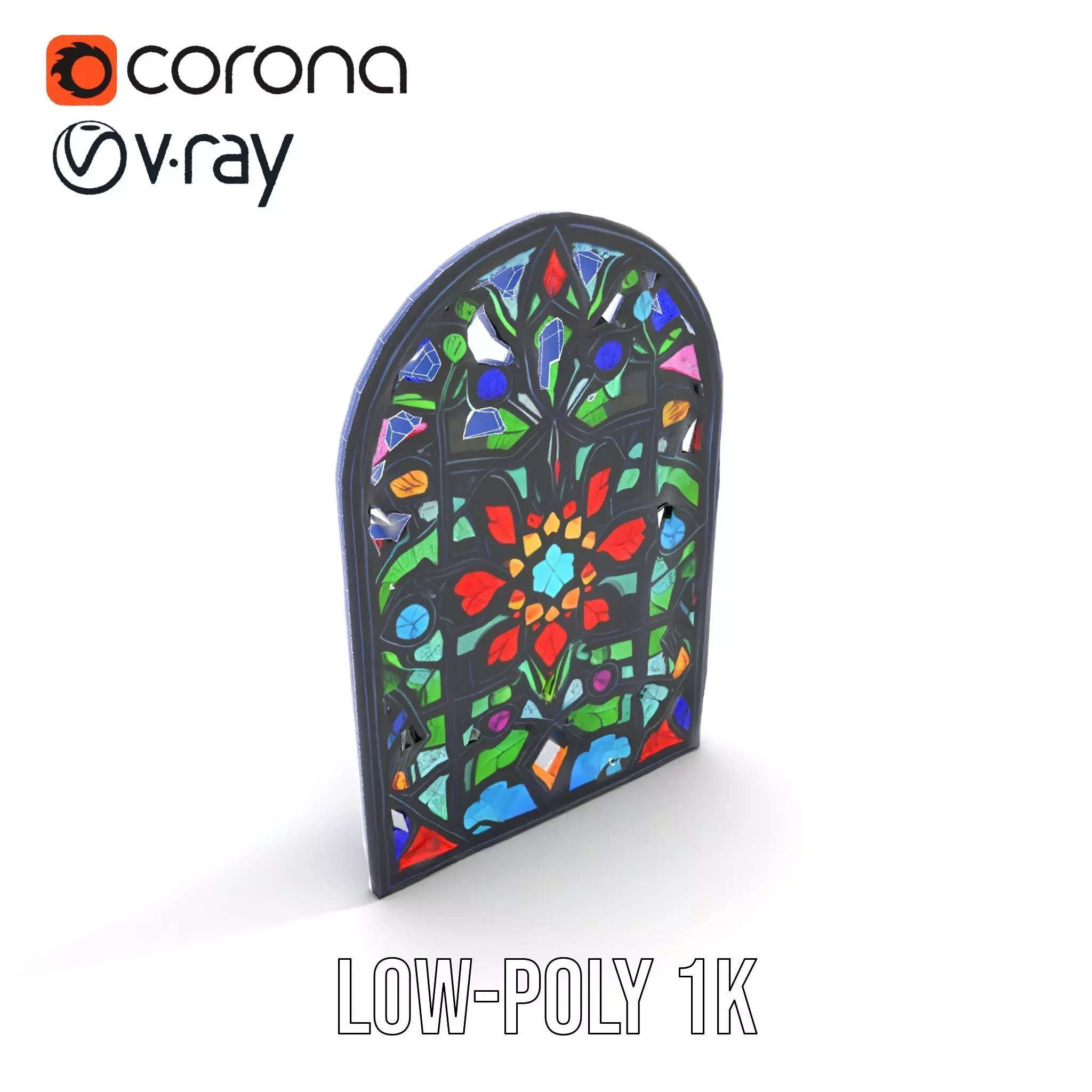 Vibrant Stained Glass Window model pack Low-poly 3D model_27
