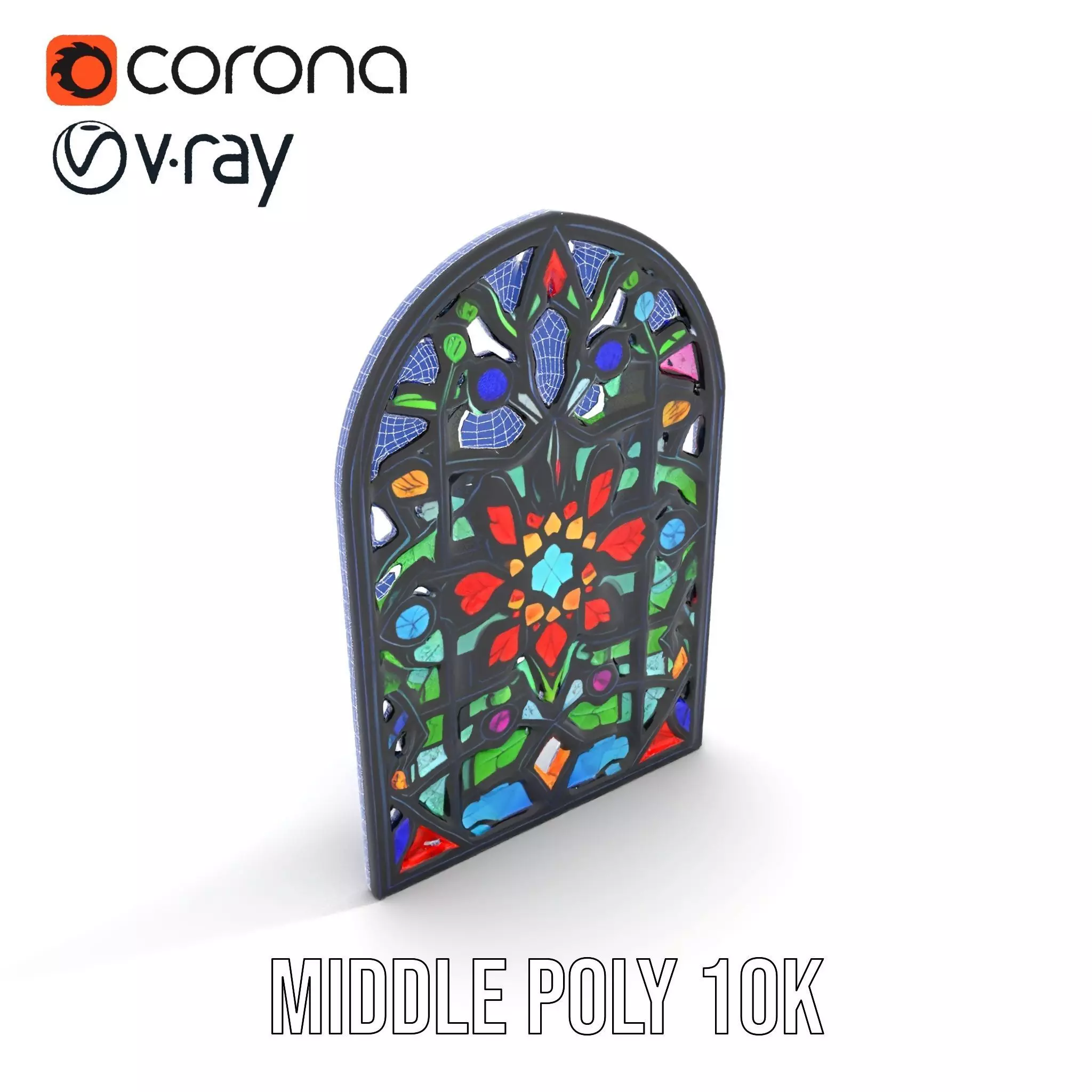 Vibrant Stained Glass Window model pack Low-poly 3D model_26