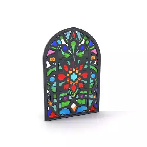 Vibrant Stained Glass Window model pack Low-poly 3D model