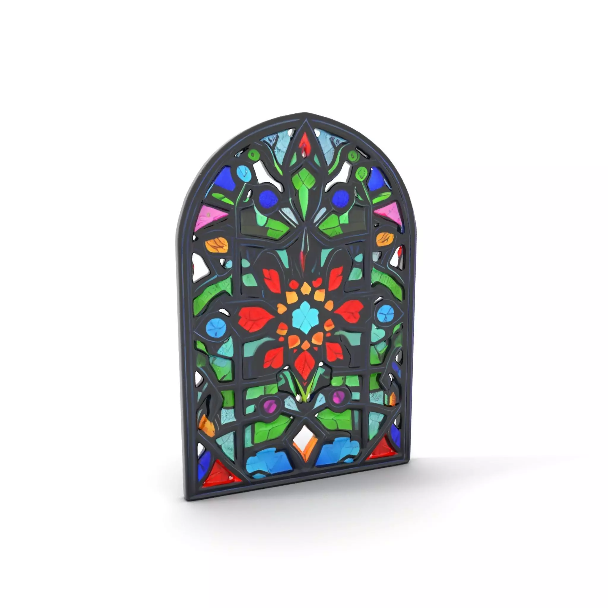 Vibrant Stained Glass Window model pack Low-poly 3D model_0