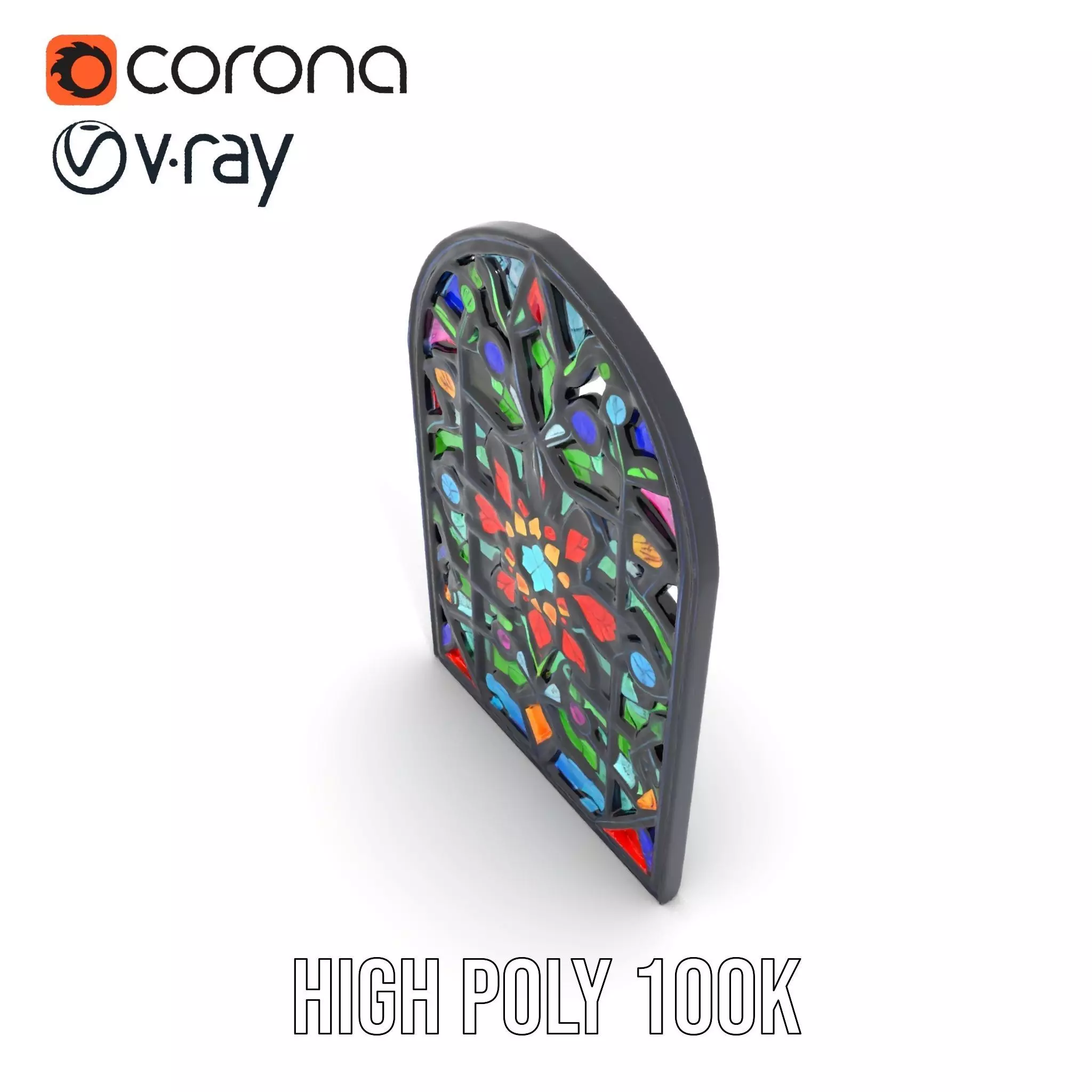 Vibrant Stained Glass Window model pack Low-poly 3D model_17