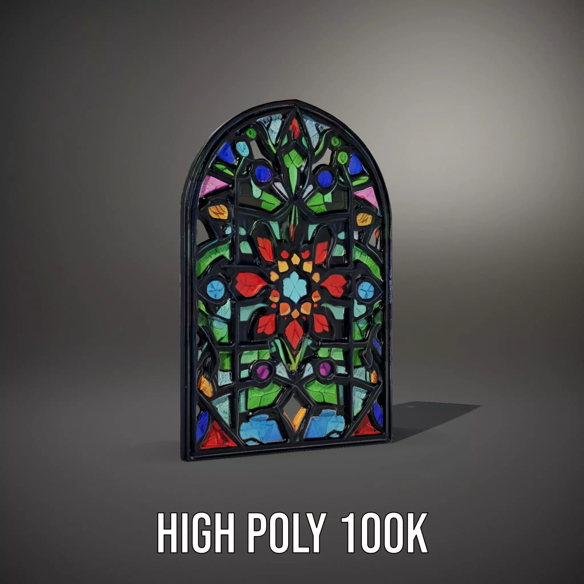 Vibrant Stained Glass Window model pack Low-poly 3D model_14
