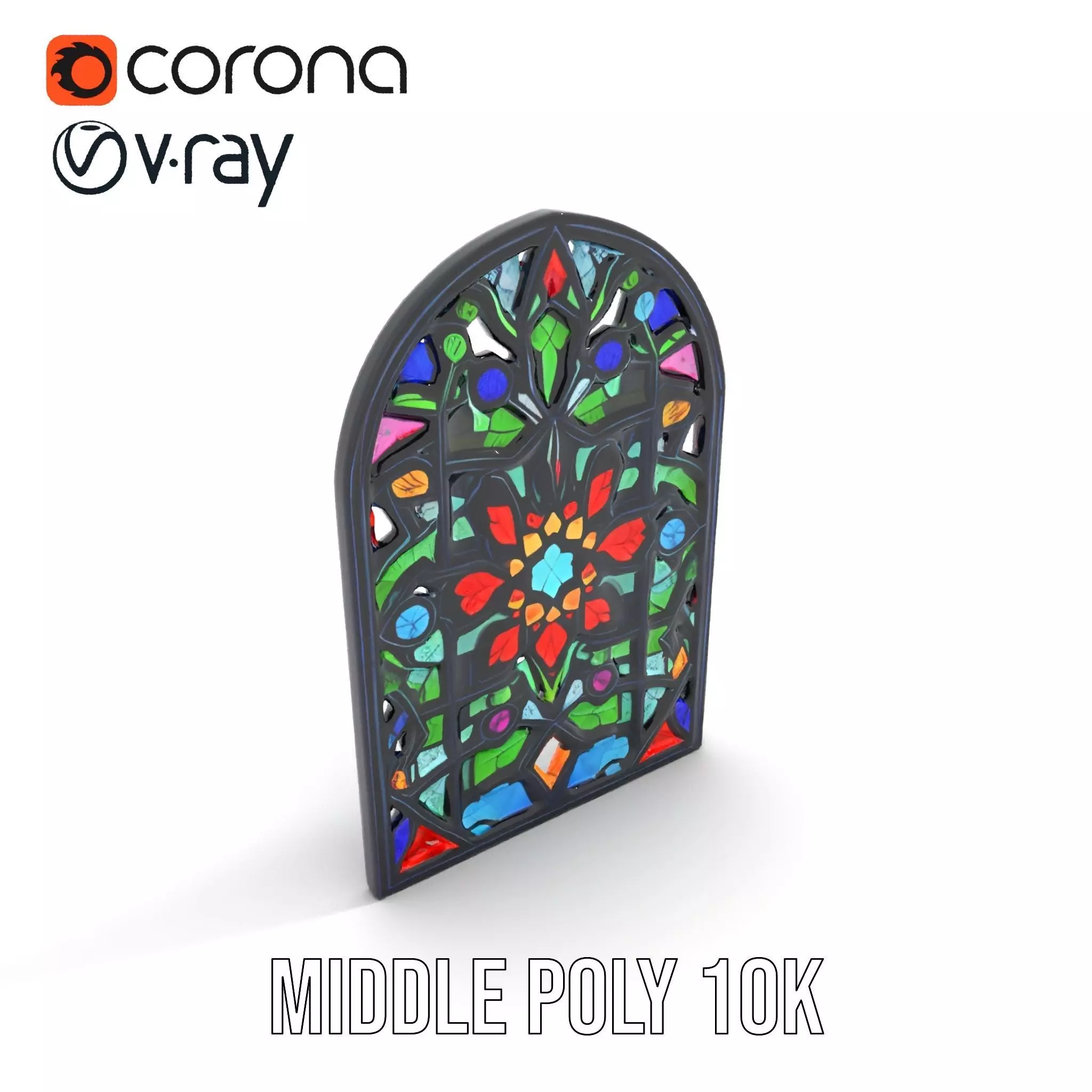 Vibrant Stained Glass Window model pack Low-poly 3D model_18