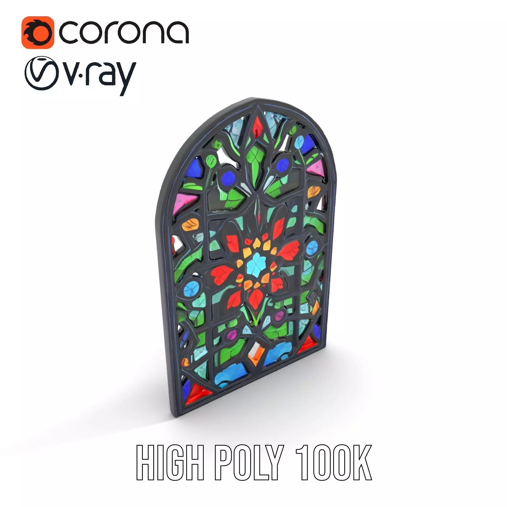 Vibrant Stained Glass Window model pack Low-poly 3D model_20