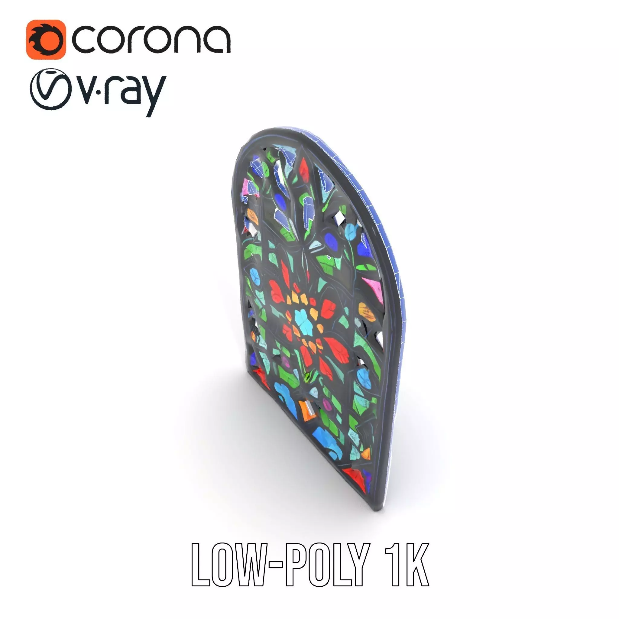 Vibrant Stained Glass Window model pack Low-poly 3D model_19