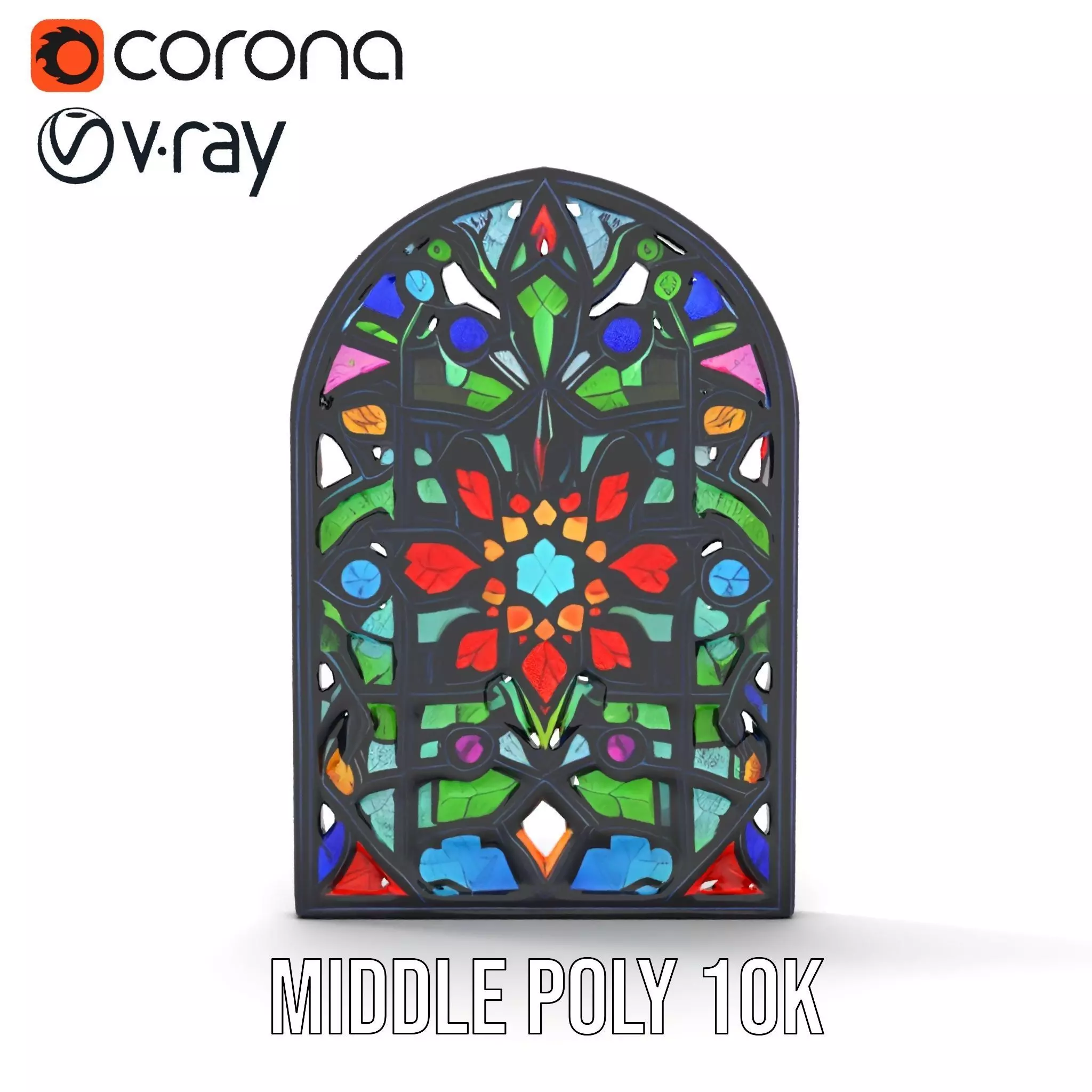 Vibrant Stained Glass Window model pack Low-poly 3D model_21