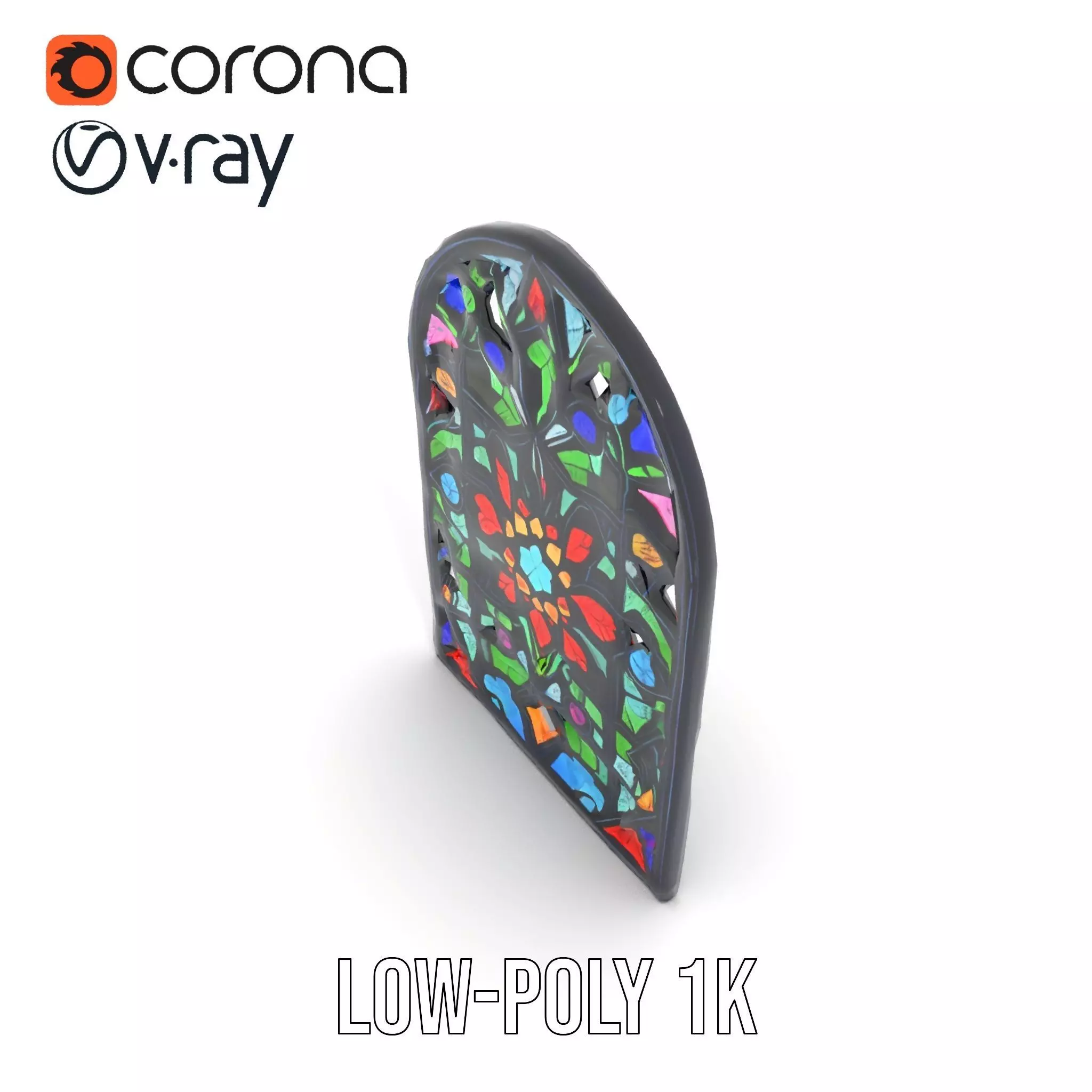 Vibrant Stained Glass Window model pack Low-poly 3D model_7