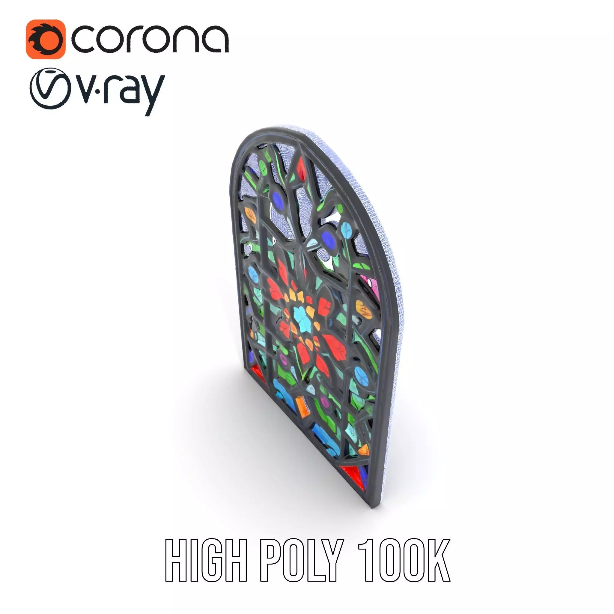 Vibrant Stained Glass Window model pack Low-poly 3D model_23