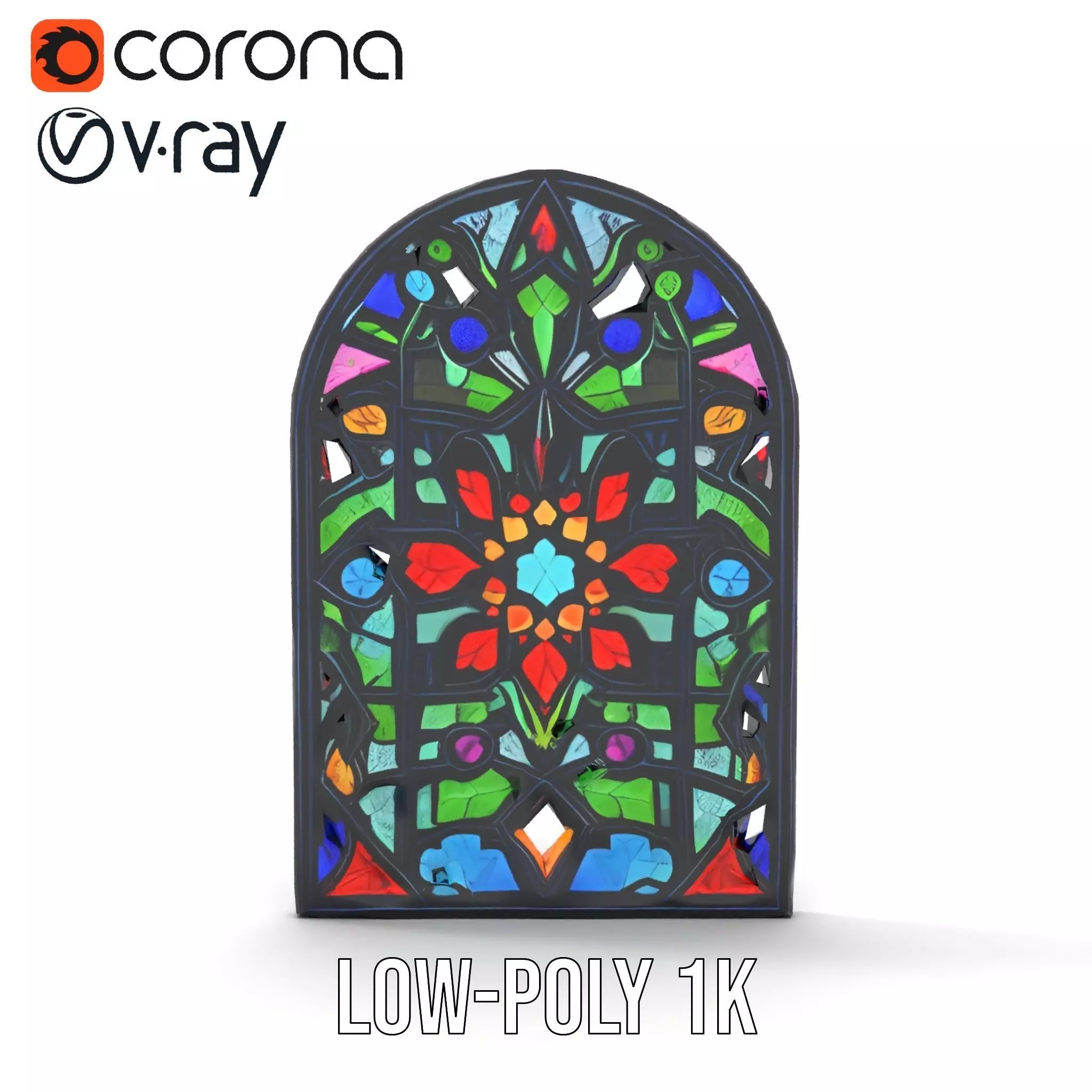 Vibrant Stained Glass Window model pack Low-poly 3D model_22