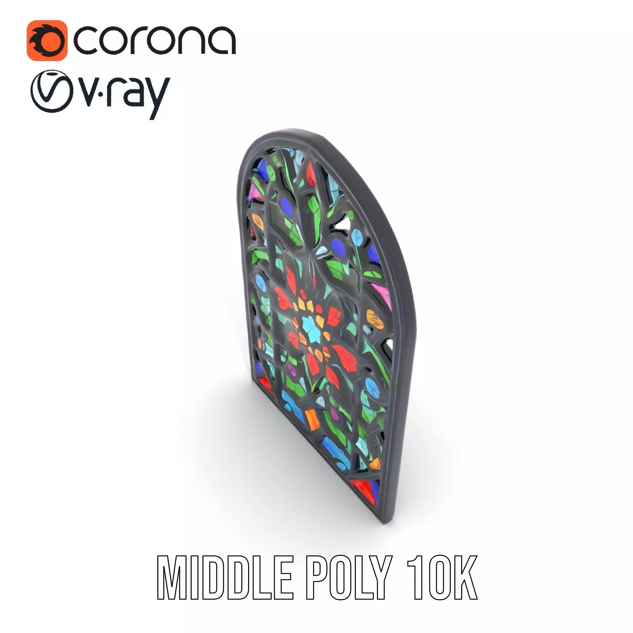 Vibrant Stained Glass Window model pack Low-poly 3D model_12