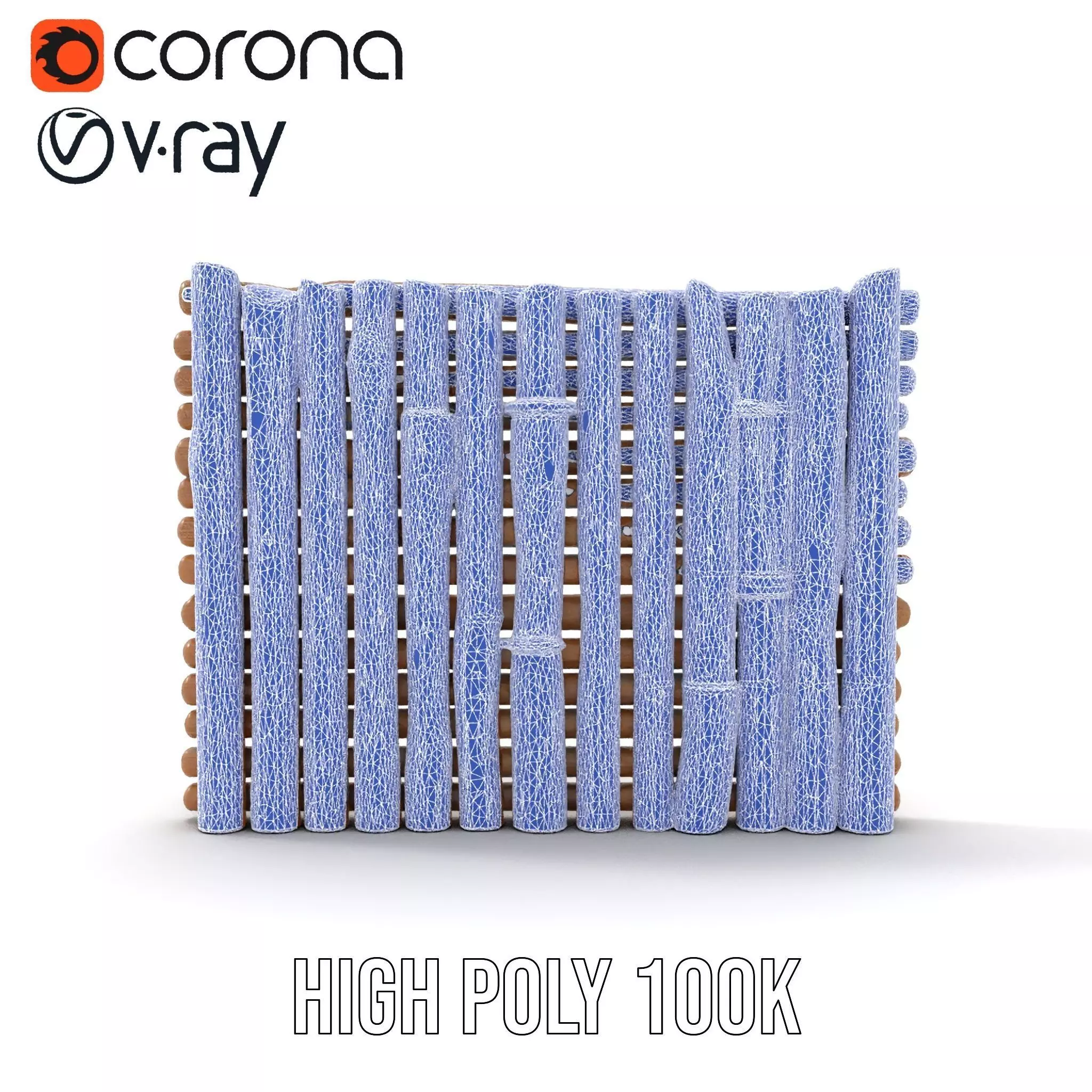 Rustic Wooden Fence model pack Low-poly 3D model_32