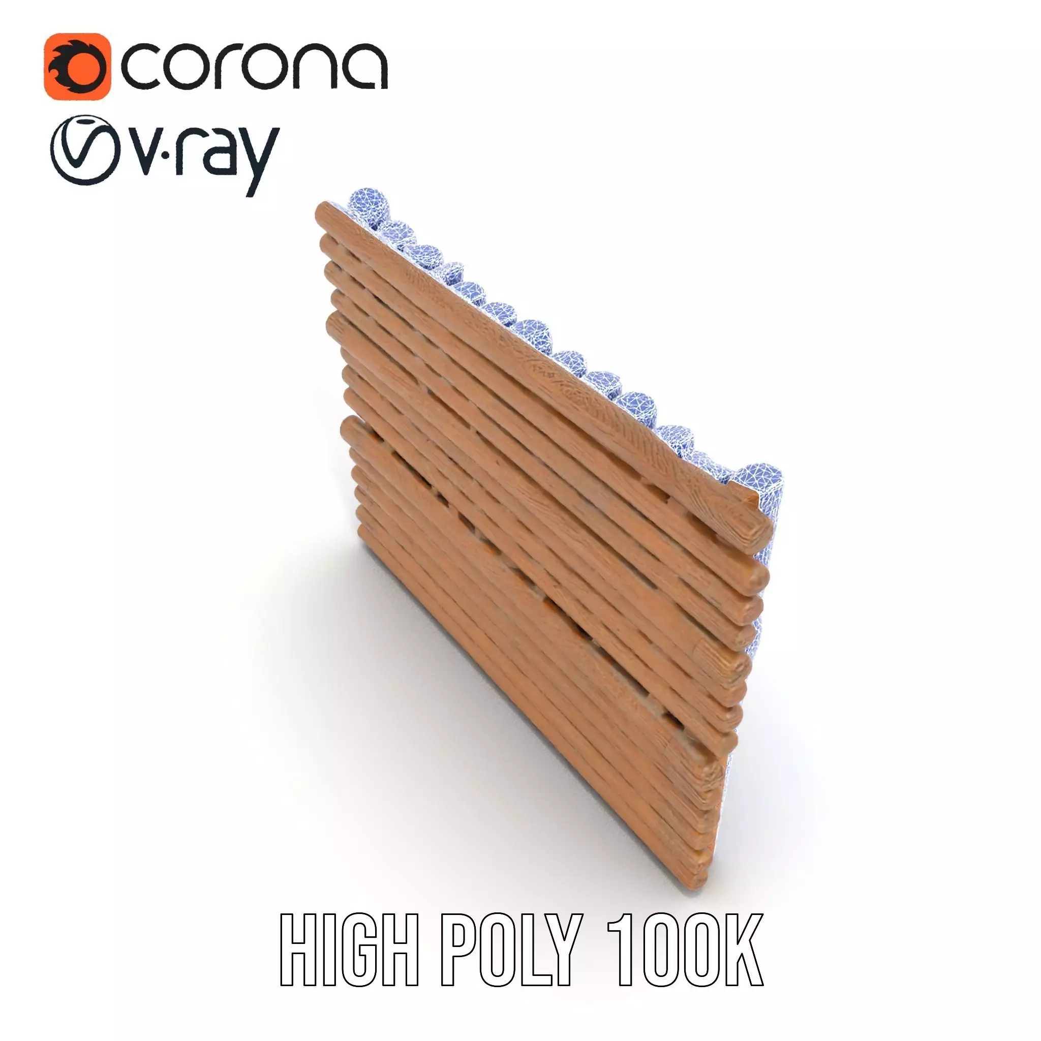Rustic Wooden Fence model pack Low-poly 3D model_33