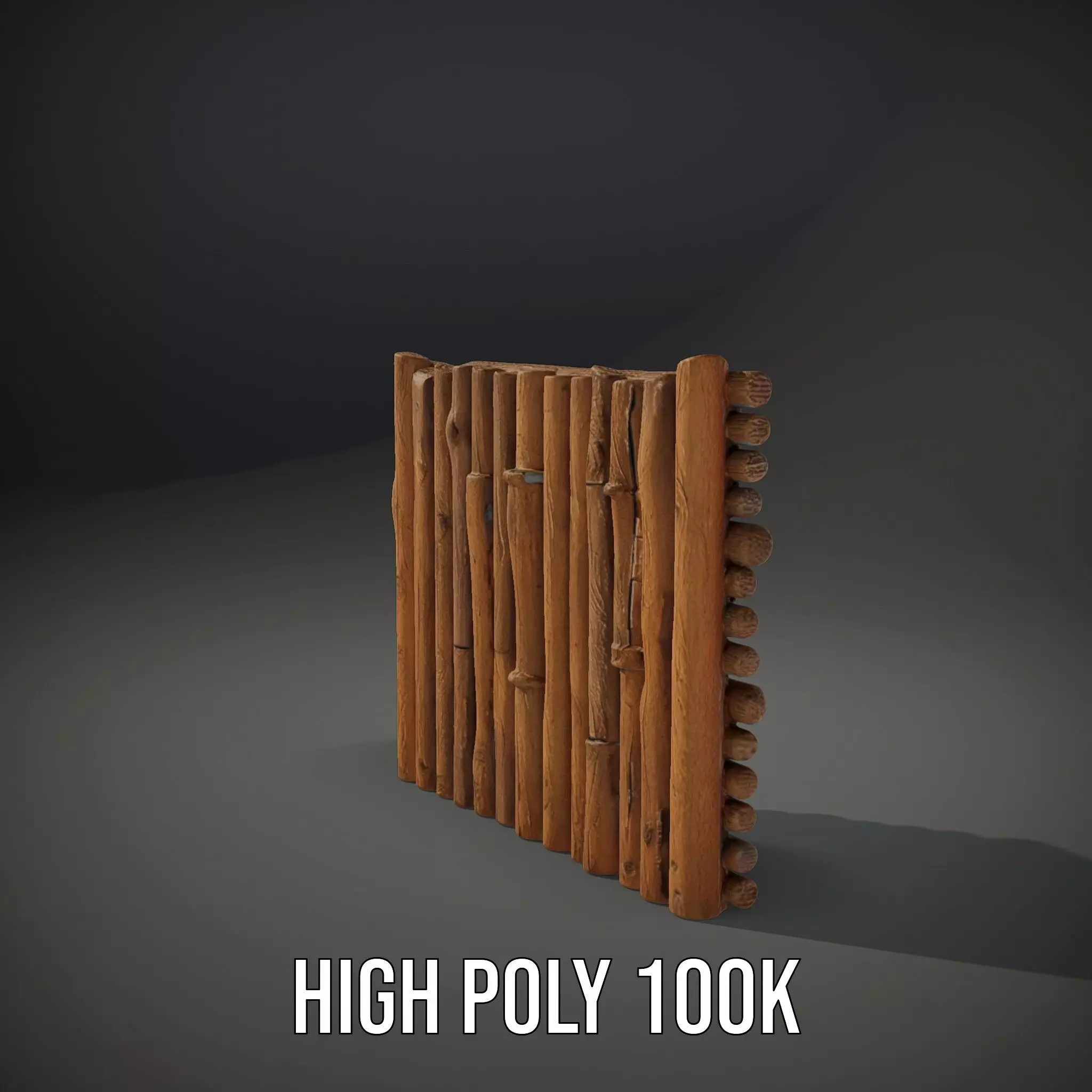 Rustic Wooden Fence model pack Low-poly 3D model_8