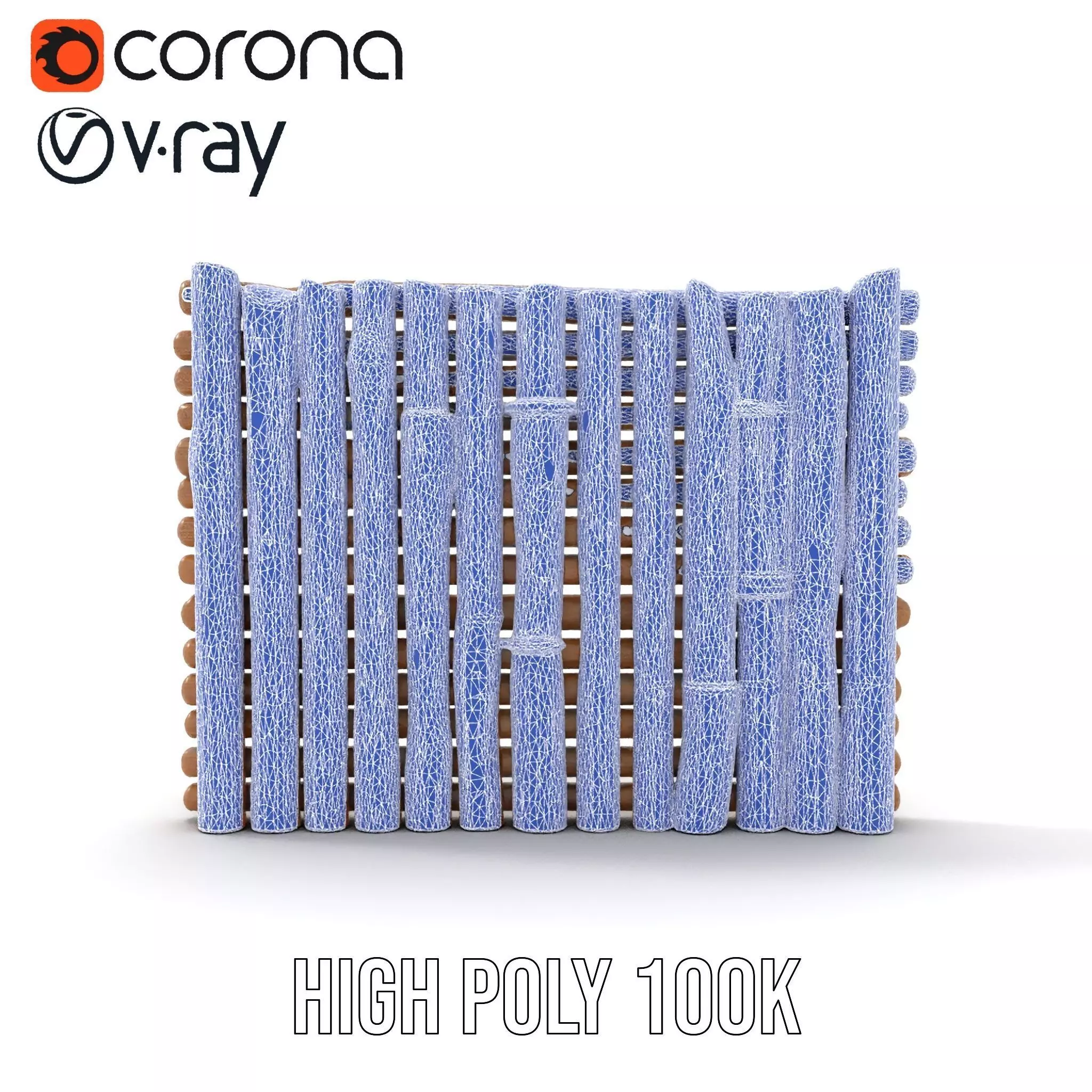 Rustic Wooden Fence model pack Low-poly 3D model_24