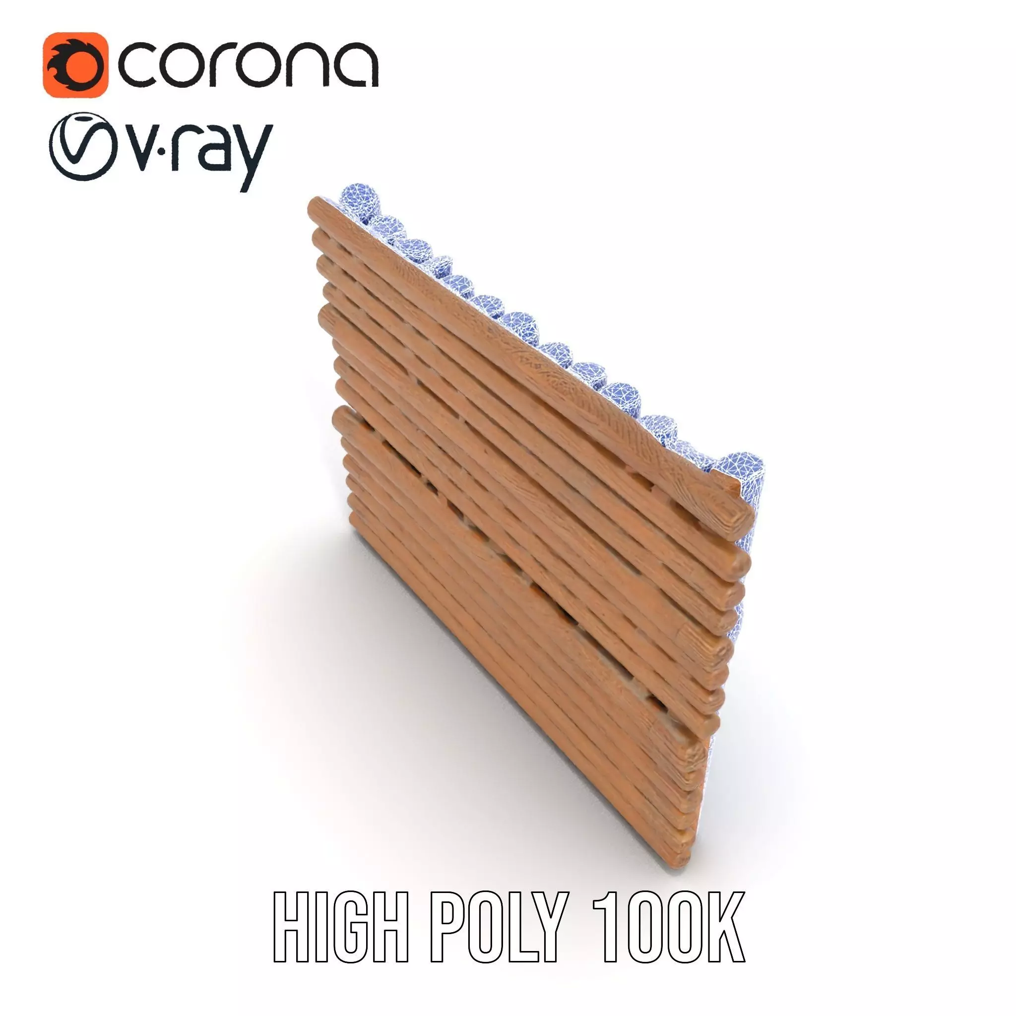 Rustic Wooden Fence model pack Low-poly 3D model_29