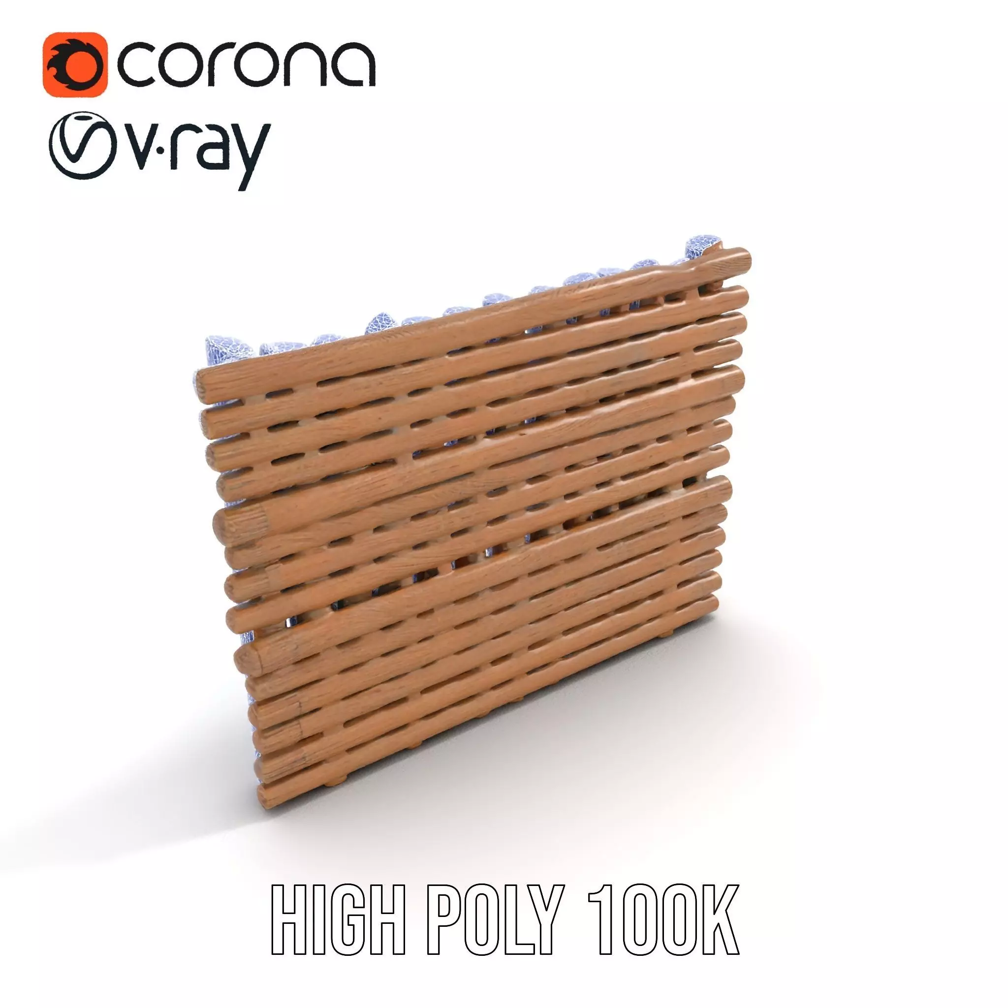 Rustic Wooden Fence model pack Low-poly 3D model_14