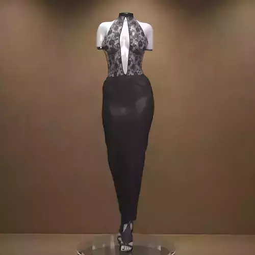 Back-Open Dress with Heels for Genesis 9