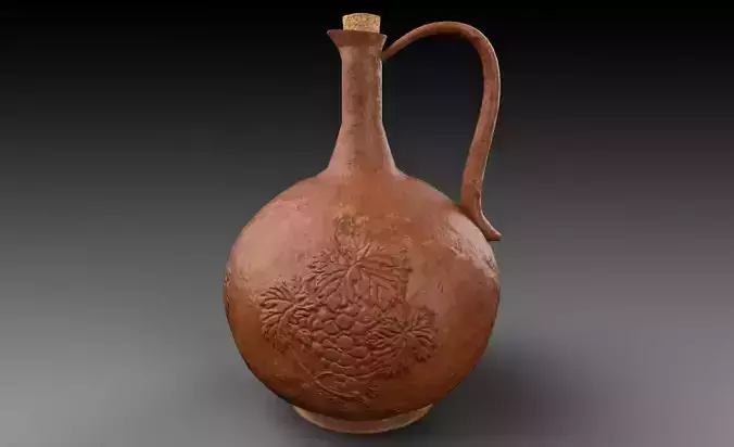 Terracotta Wine Jug v02