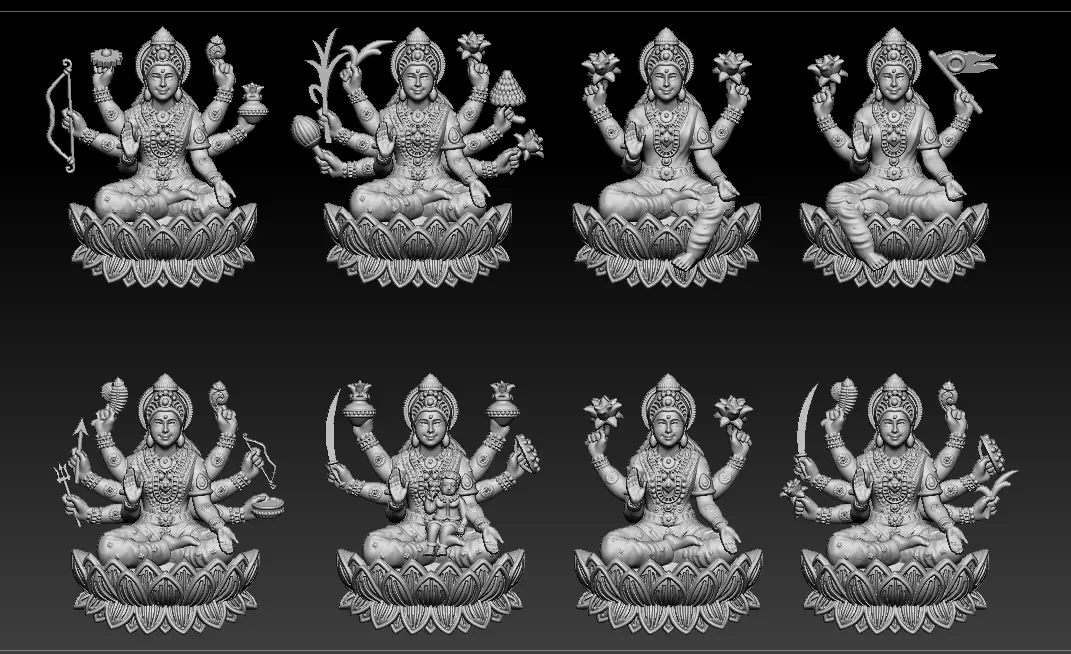 AshtaLaxmi - 8 Laxmi 3D print model 3D print model 3D print model