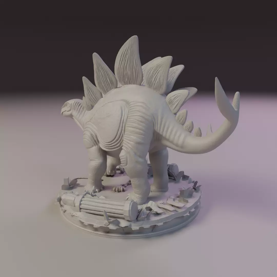 Stegosaurus 3D print model_9