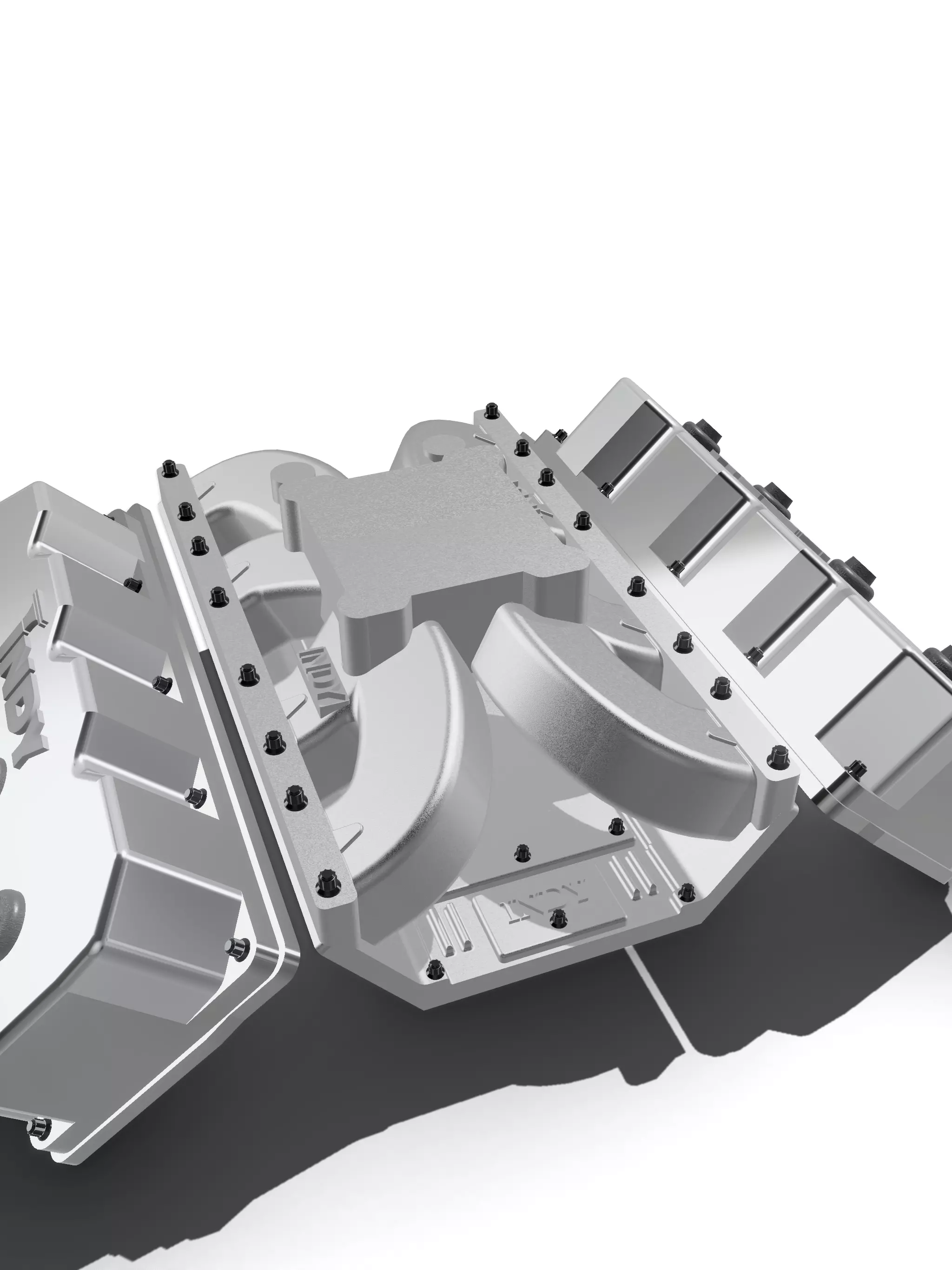 Hemi INDY single carb intake N valve covers 3D print model_3