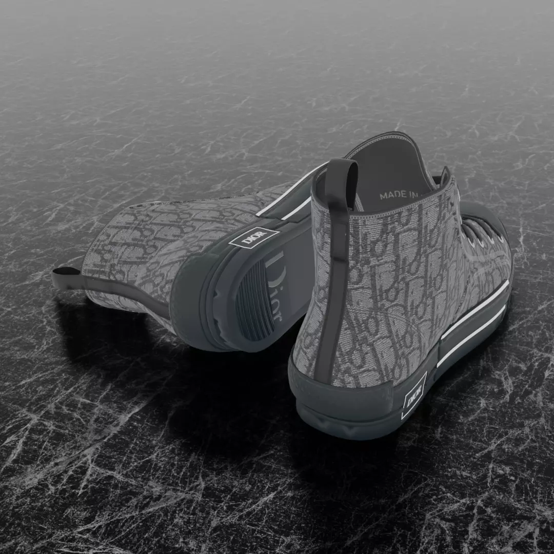 CHRISTIAN DIOR B23 LEAGUE OBLIQUE HIGH 3D SHOES Low-poly 3D model_5