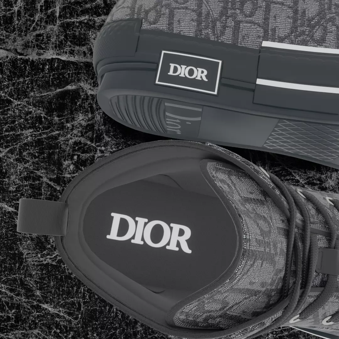 CHRISTIAN DIOR B23 LEAGUE OBLIQUE HIGH 3D SHOES Low-poly 3D model_11