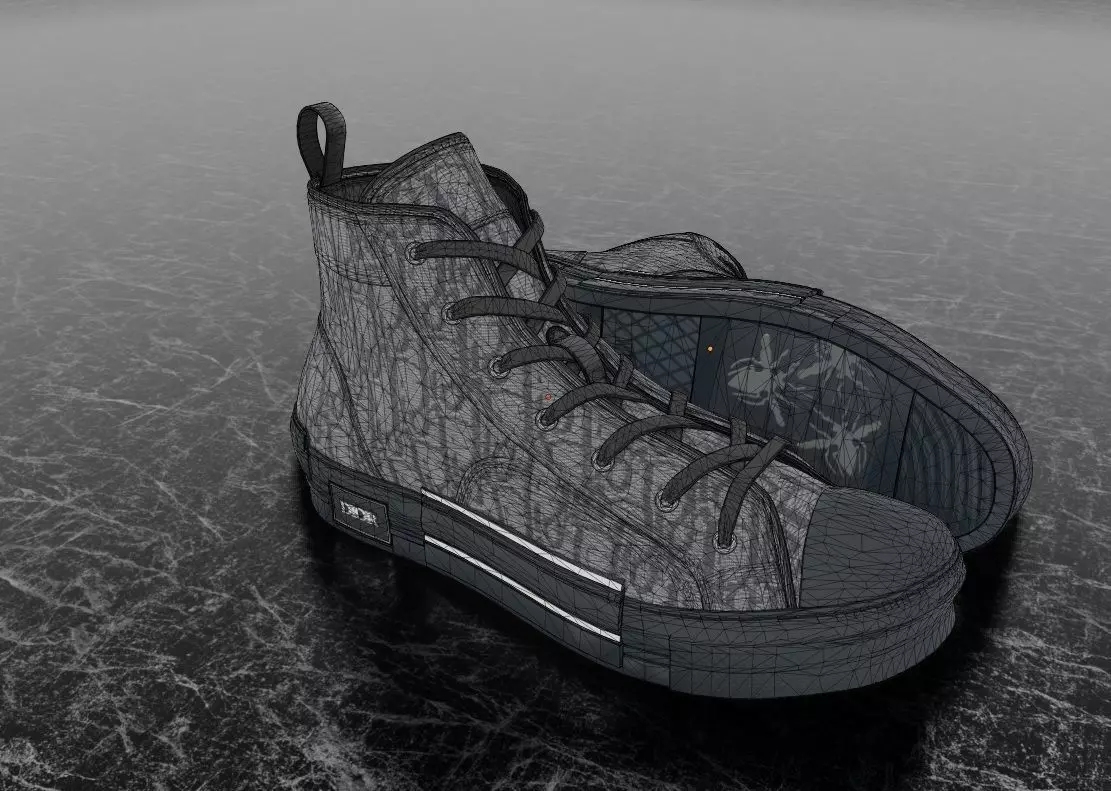 CHRISTIAN DIOR B23 LEAGUE OBLIQUE HIGH 3D SHOES Low-poly 3D model_48