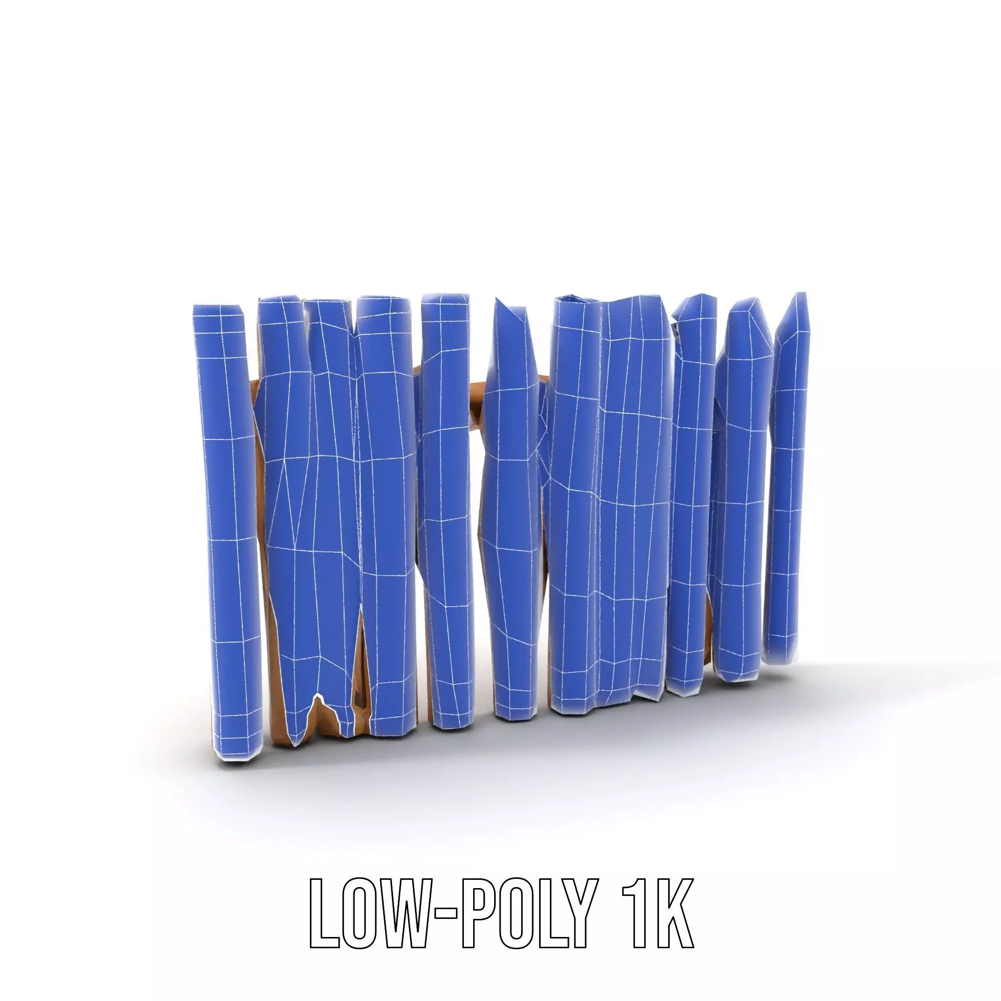 Natural Wood Privacy Fence model pack Low-poly 3D model_24