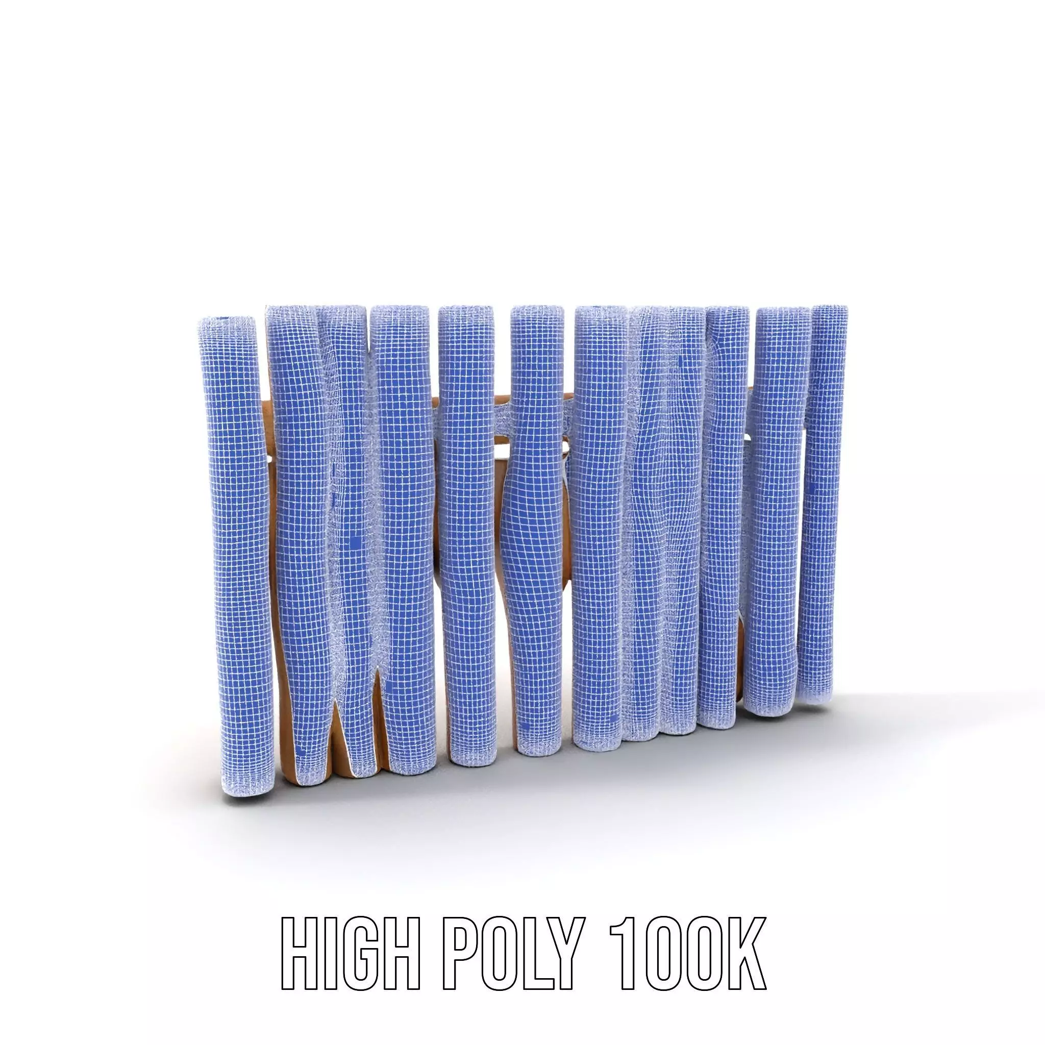 Natural Wood Privacy Fence model pack Low-poly 3D model_4