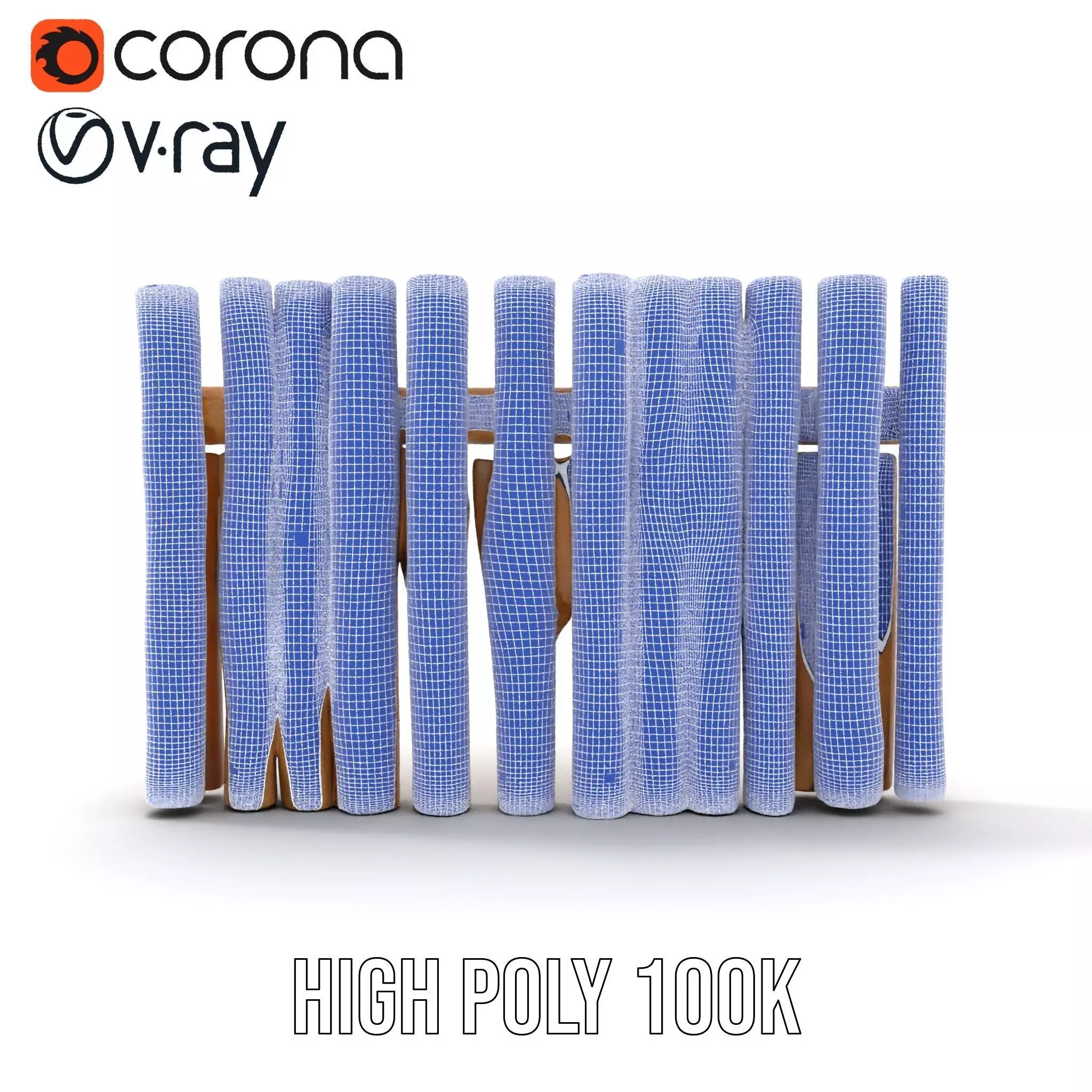 Natural Wood Privacy Fence model pack Low-poly 3D model_34