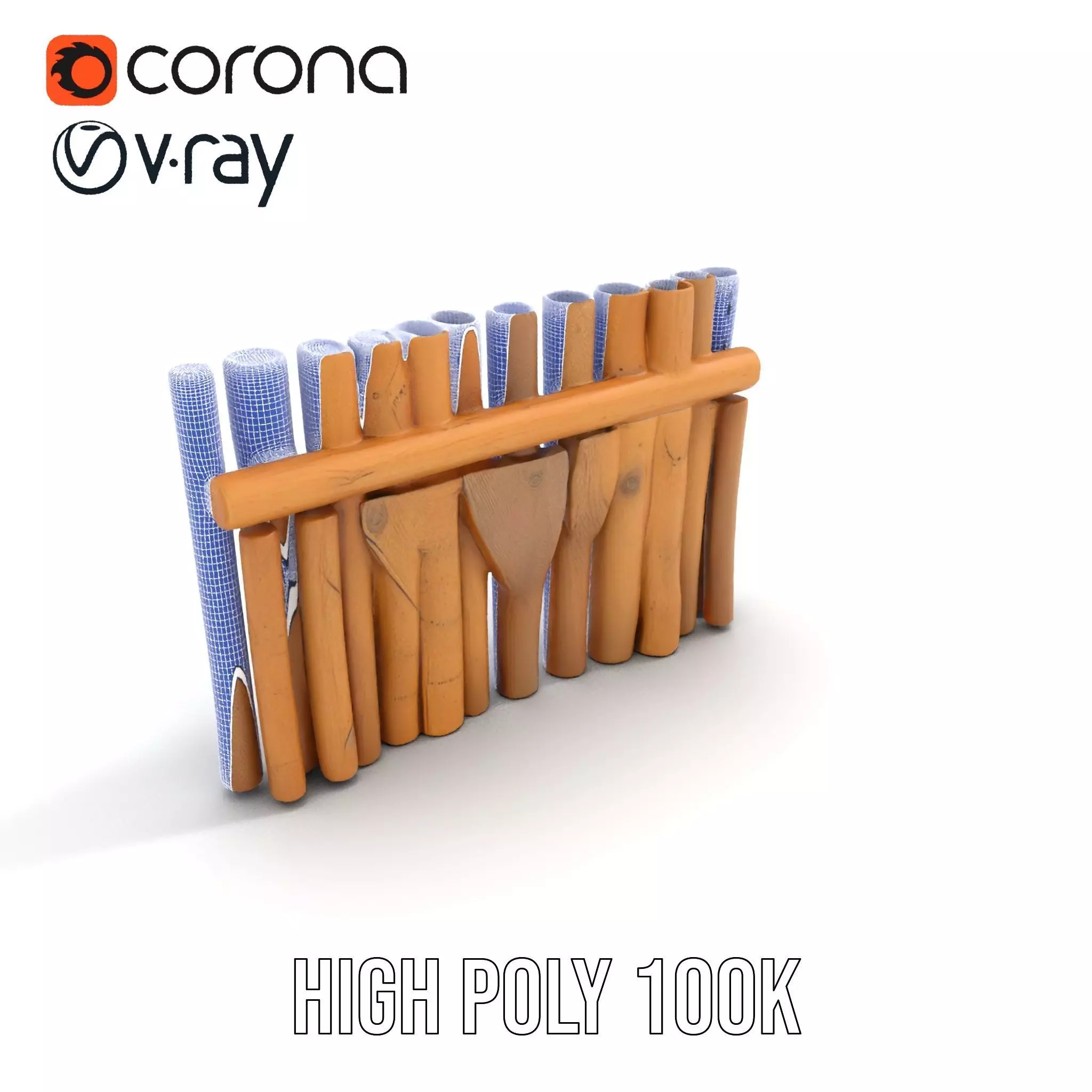 Natural Wood Privacy Fence model pack Low-poly 3D model_28