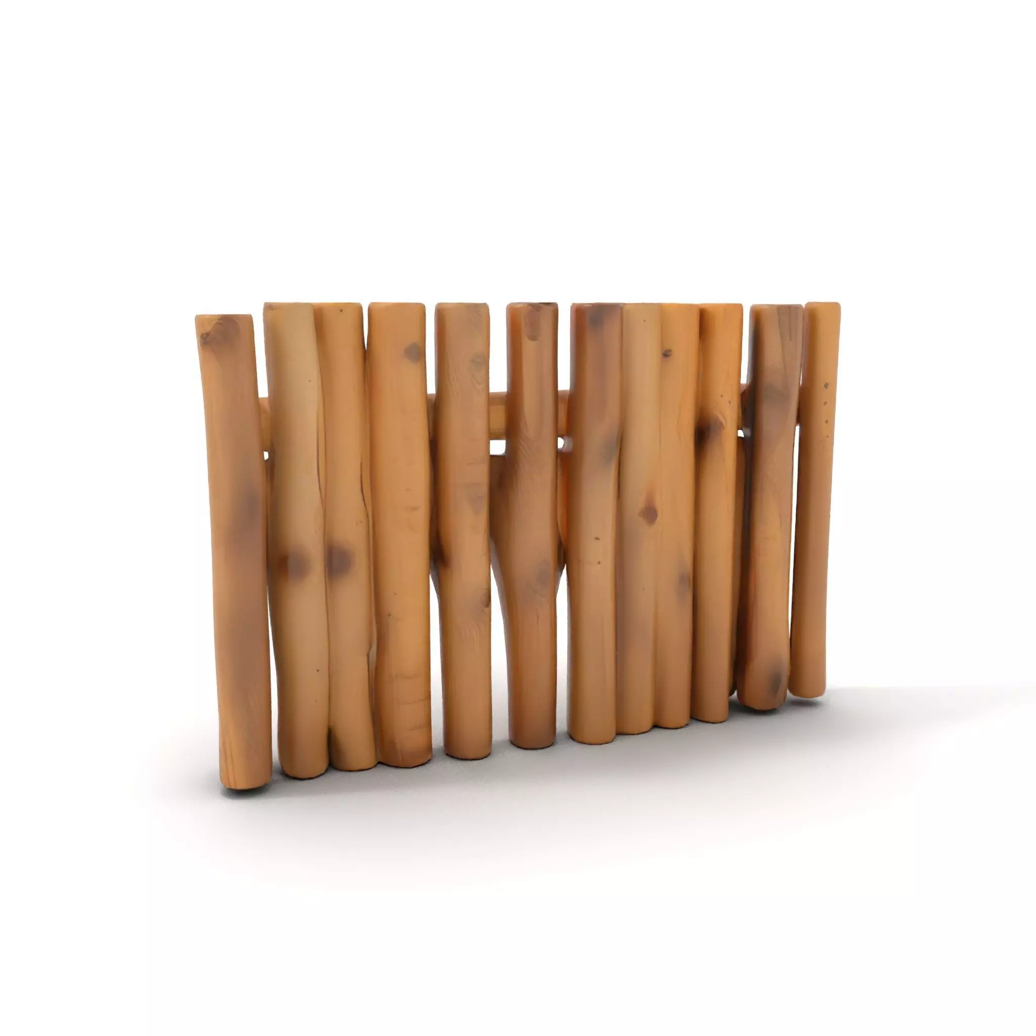 Natural Wood Privacy Fence model pack Low-poly 3D model_13