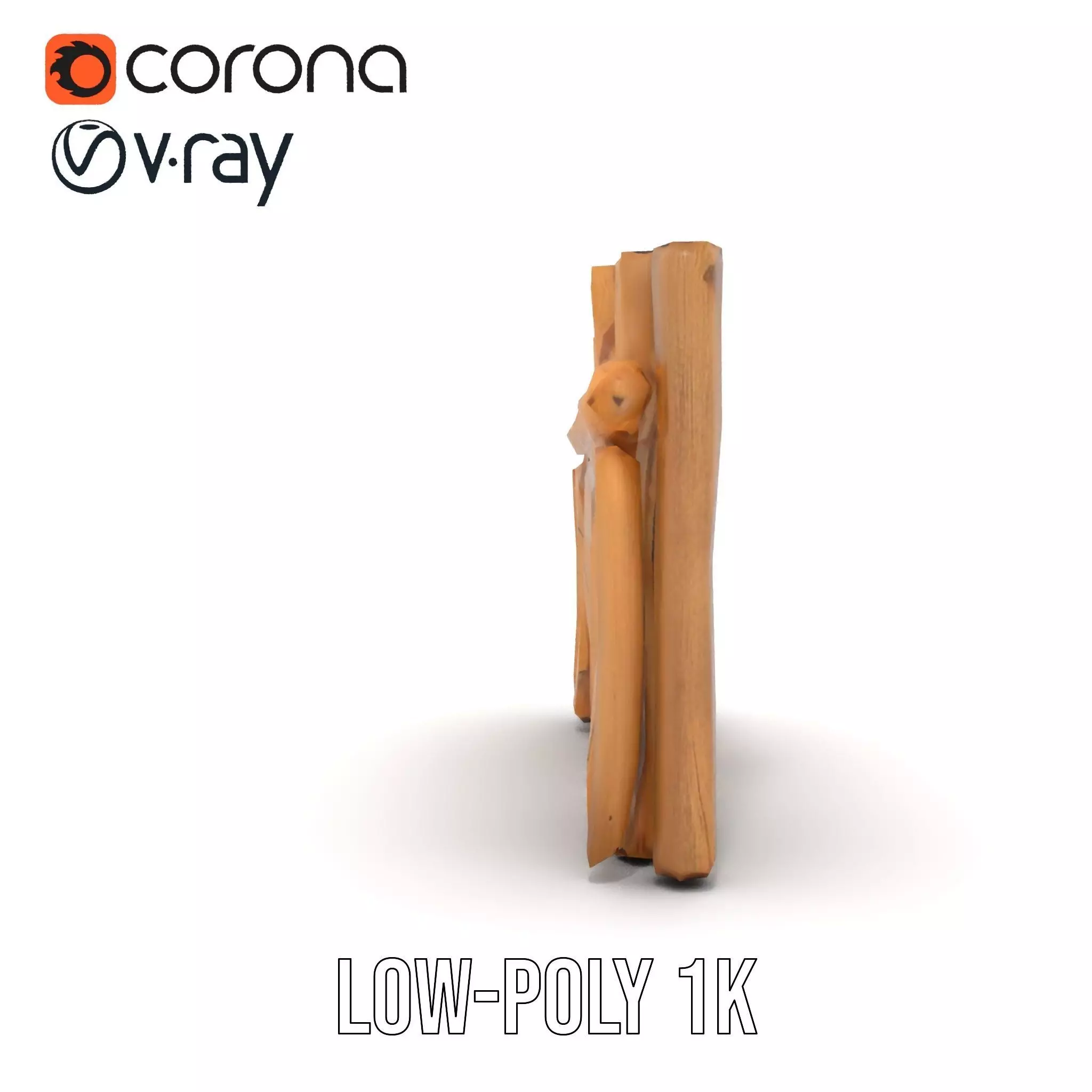 Natural Wood Privacy Fence model pack Low-poly 3D model_17