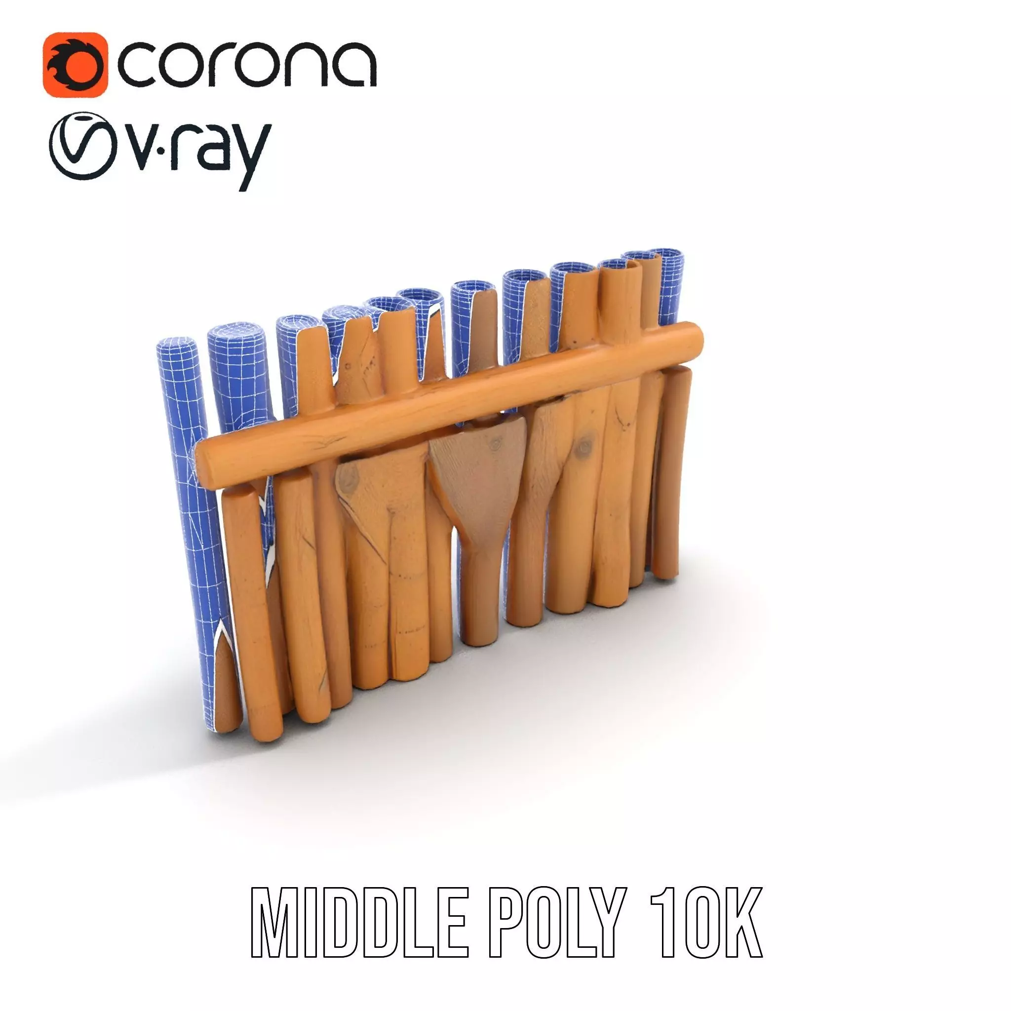Natural Wood Privacy Fence model pack Low-poly 3D model_20