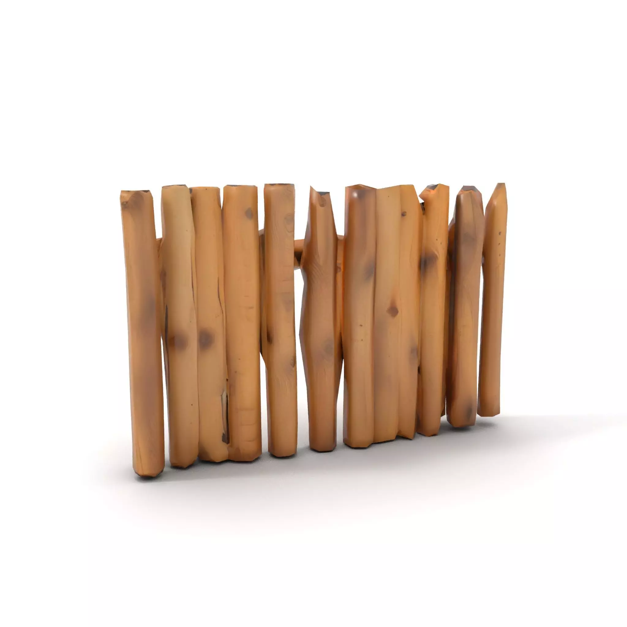 Natural Wood Privacy Fence model pack Low-poly 3D model_12