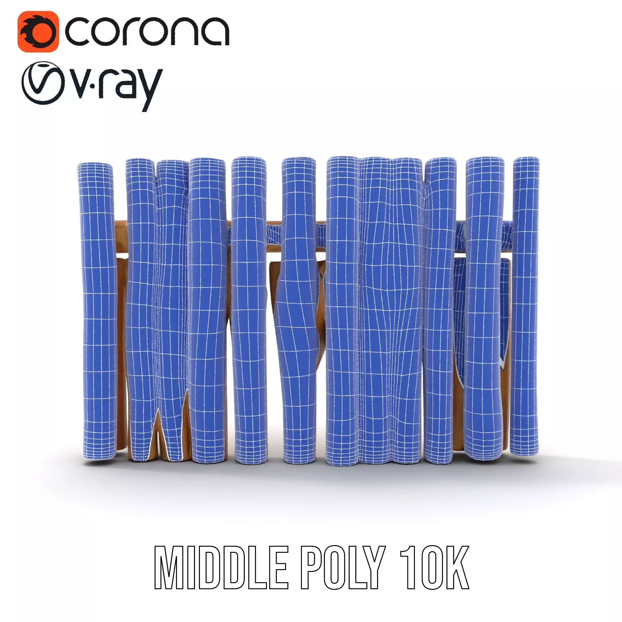 Natural Wood Privacy Fence model pack Low-poly 3D model_26