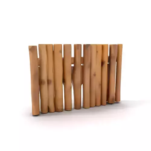 Natural Wood Privacy Fence model pack Low-poly 3D model