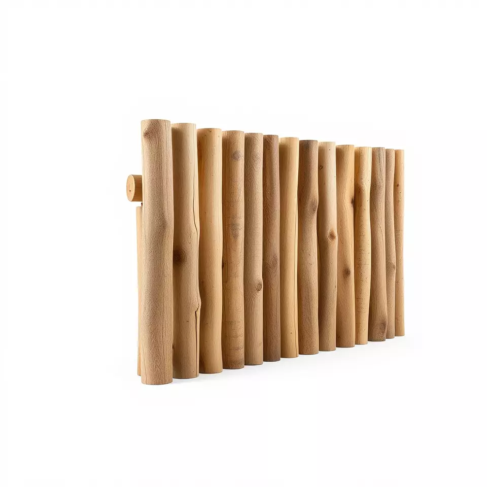 Natural Wood Privacy Fence model pack Low-poly 3D model_2