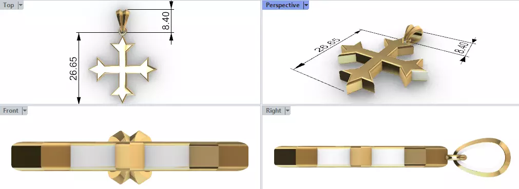 Plain Coptic Cross Pendant 3D print model_18