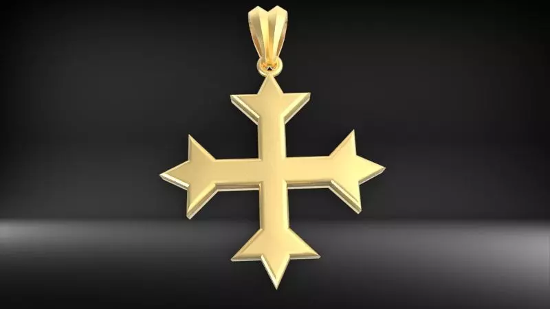 Plain Coptic Cross Pendant 3D print model_9