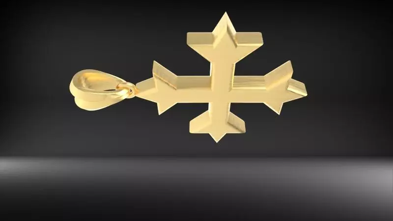 Plain Coptic Cross Pendant 3D print model_14