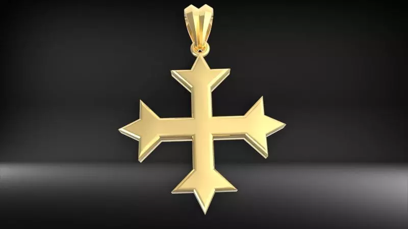 Plain Coptic Cross Pendant 3D print model_1