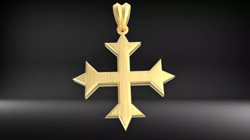 Plain Coptic Cross Pendant 3D print model_13